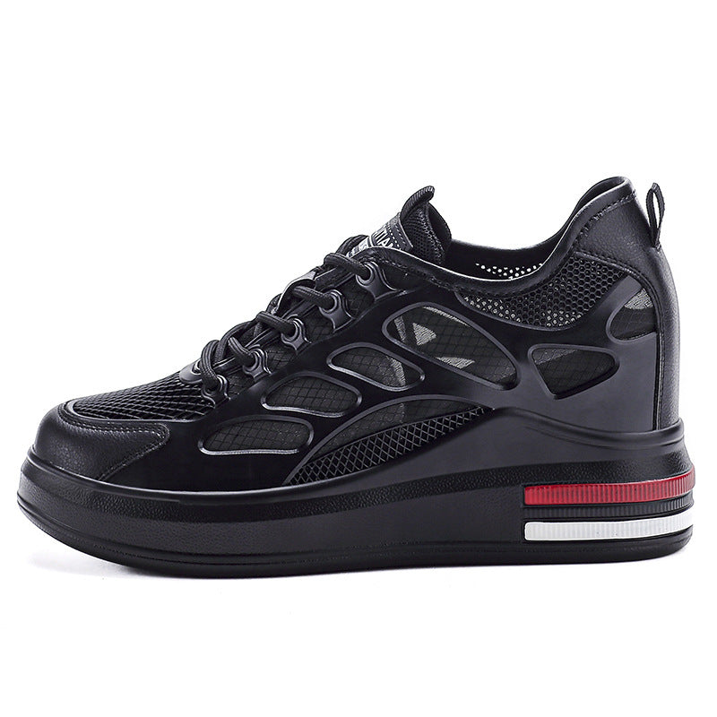 Women's Thick Bottom Inner Height Increasing Small Slimming Mesh Breathable Women's Casual Shoes