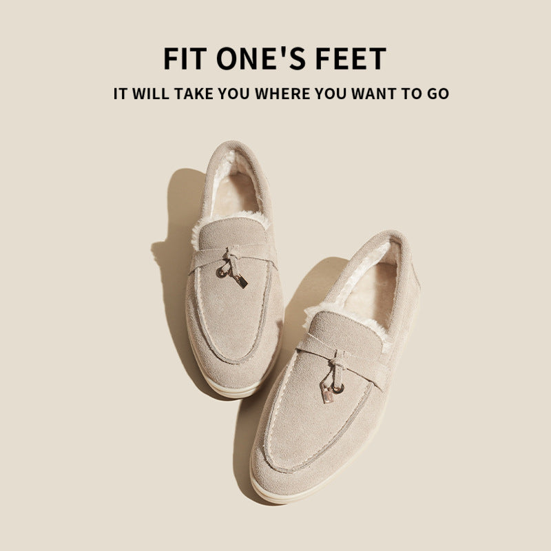 Winter Warm Lovers Fleece-lined One Pedal Loafers