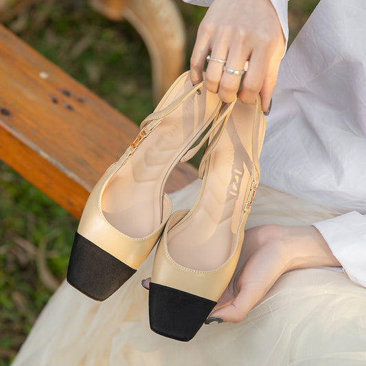 Women's Matching Classic Style Mary Jane Chunky Square Toe Closed Women's Shoes