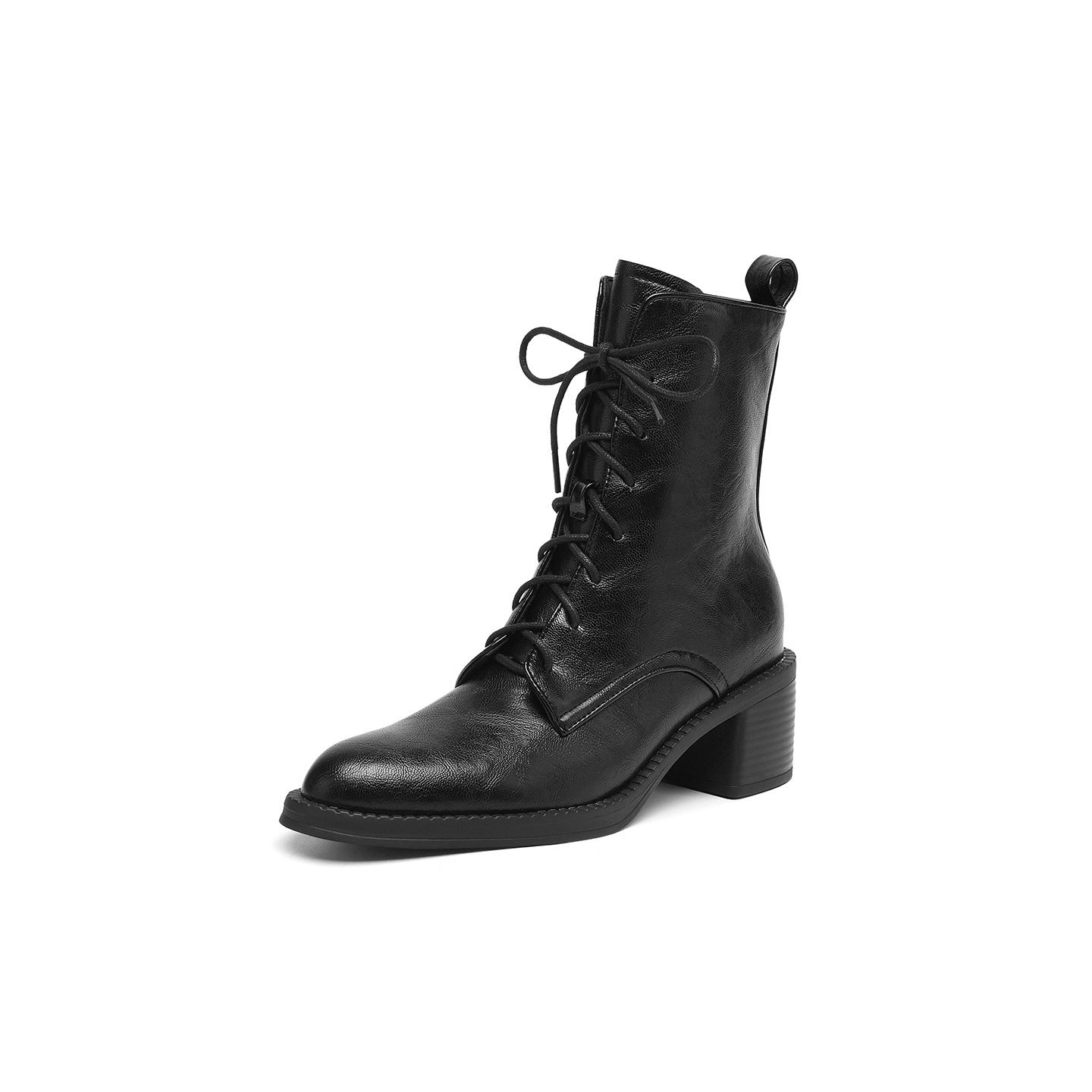 Women's Large Size Martin Chunky Booties Side Zip Boots