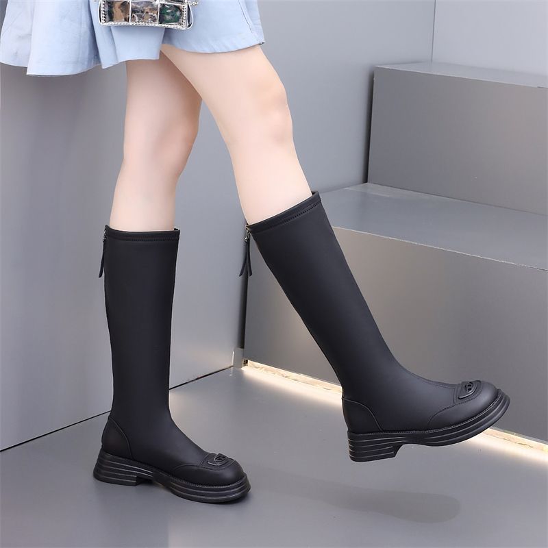 Single-layer Small Thin Flat Below The Women's Leather Boots