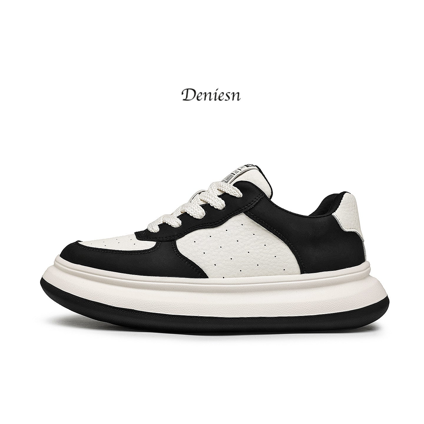 Men's Breathable Thick-soled White Cowhide Sports Leisure Men's Board Shoes