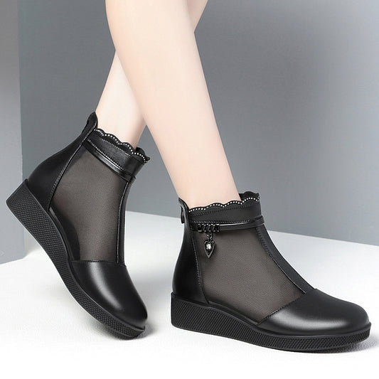 Women's Mesh Mid Chunky Waterproof Platform Martin Sandals