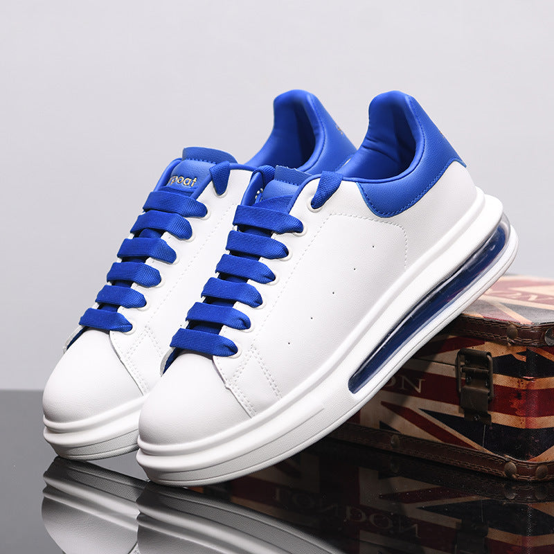 Men's White Height Increasing Genuine Fashion Breathable Sneakers