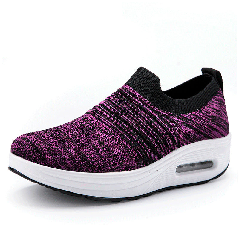 Women's For Stretch Socks Mouth Flying Woven Air Cushion Women's Shoes