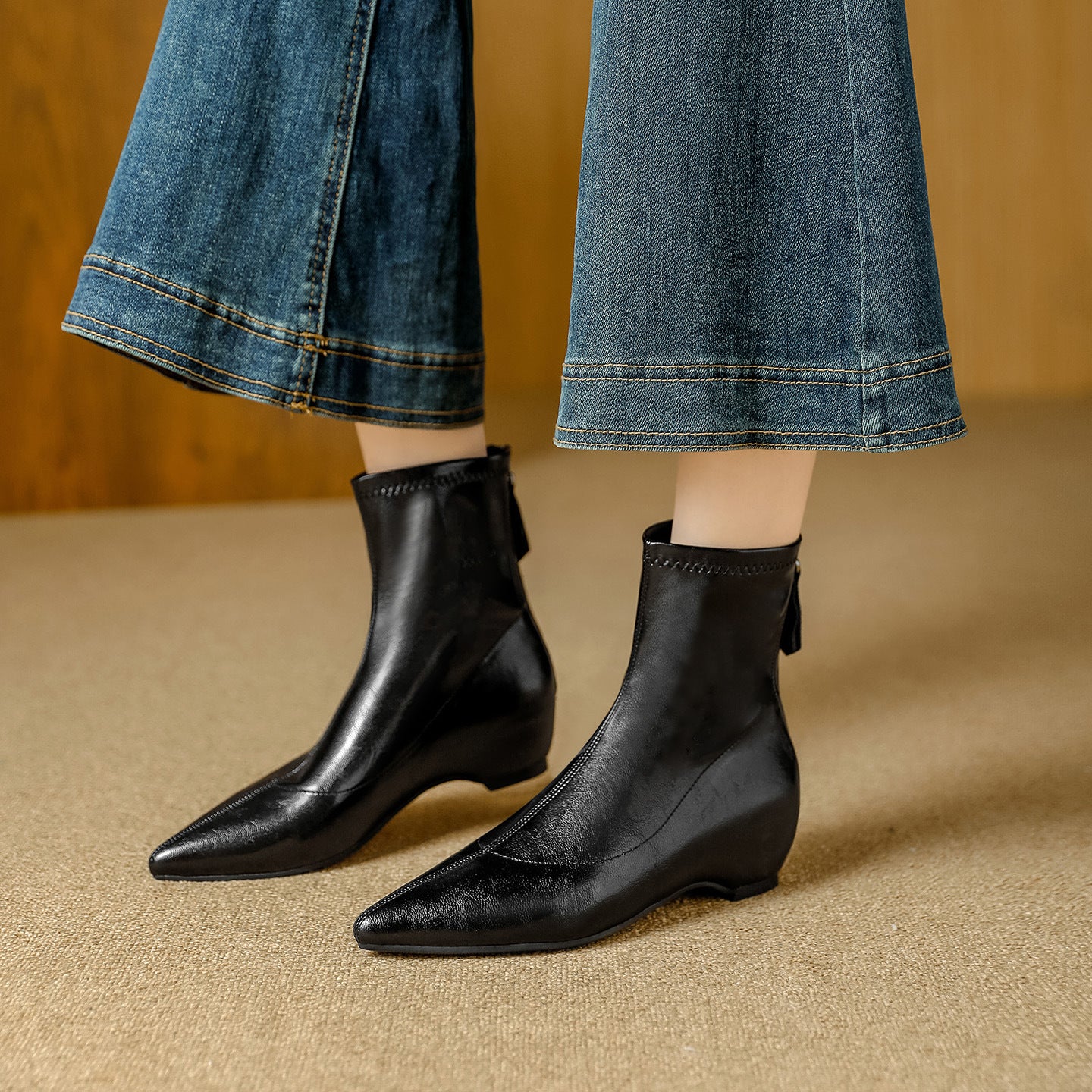 Increasing Insole Stretch Thin Female Comfortable Boots