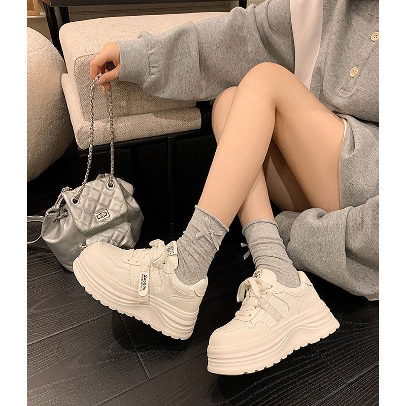Women's Raise The Bottom White Spring Versatile Sneakers