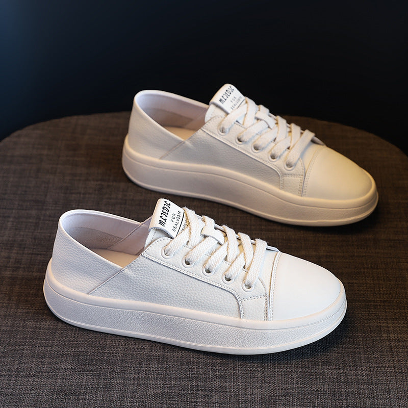 Women's Genuine Two-way White Spring Show Feet Casual Shoes