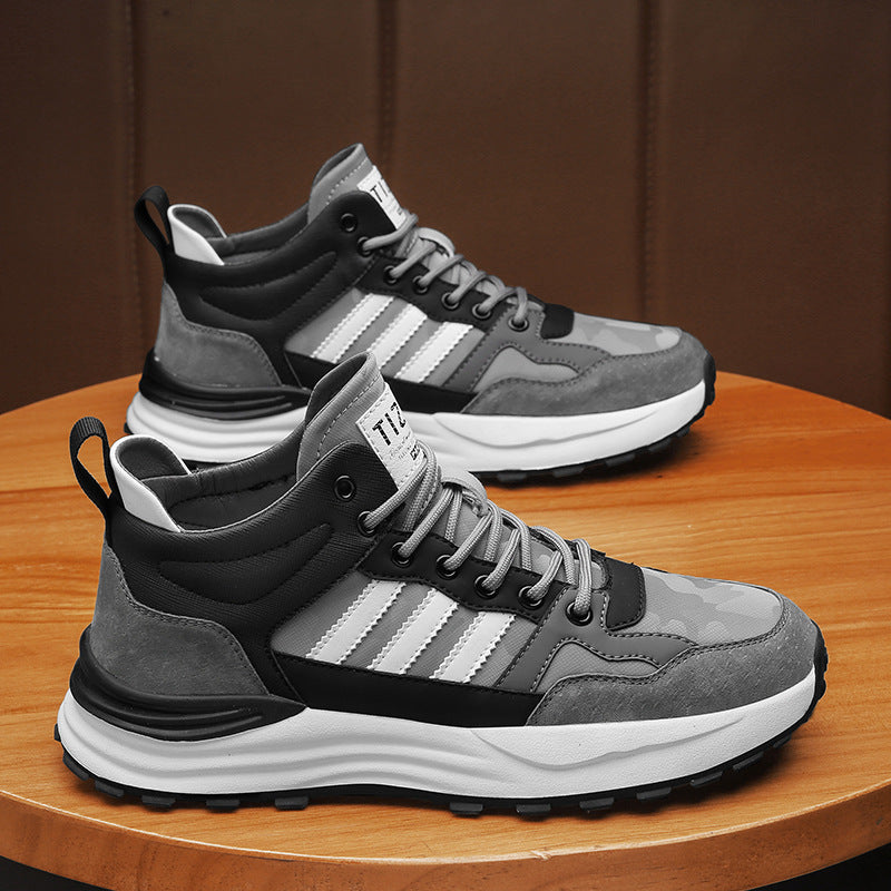 Men's Winter Fleece-lined Warm Trendy Cotton Running Casual Shoes