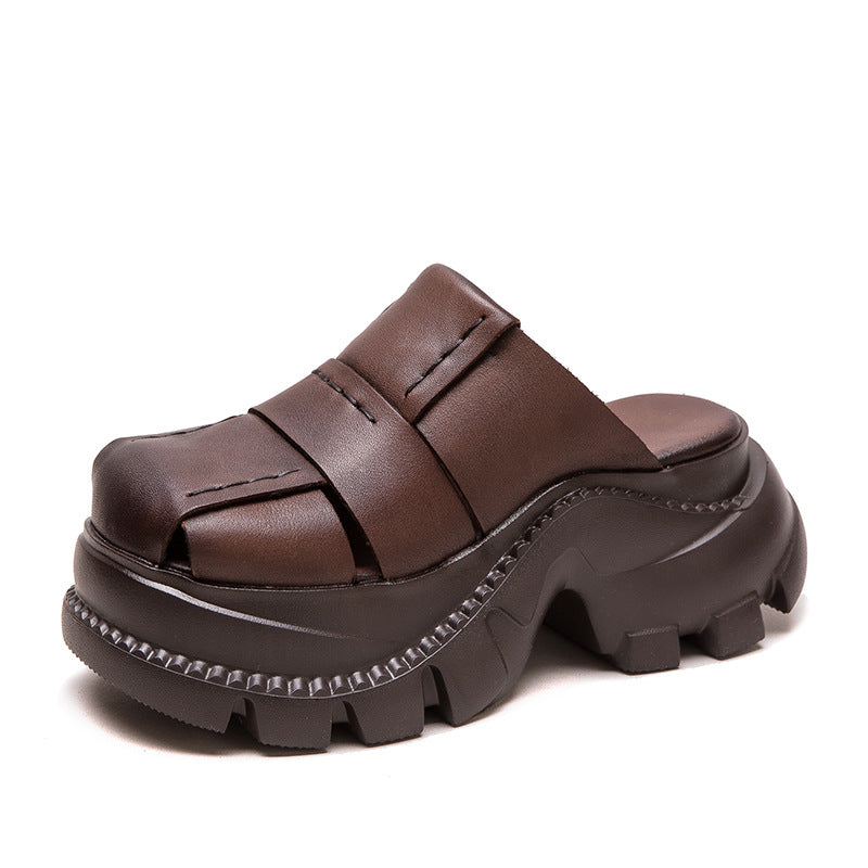 Women's Thick Bottom Increased Toe Cap Lazy Fashion Slippers