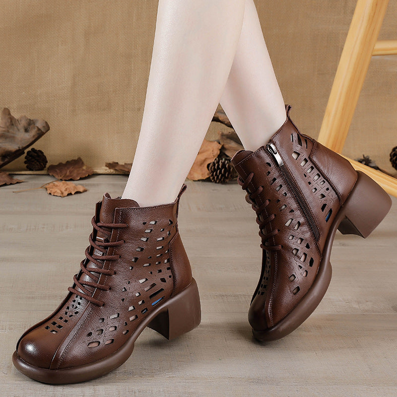 First Layer Cowhide Summer Martin Female Boots
