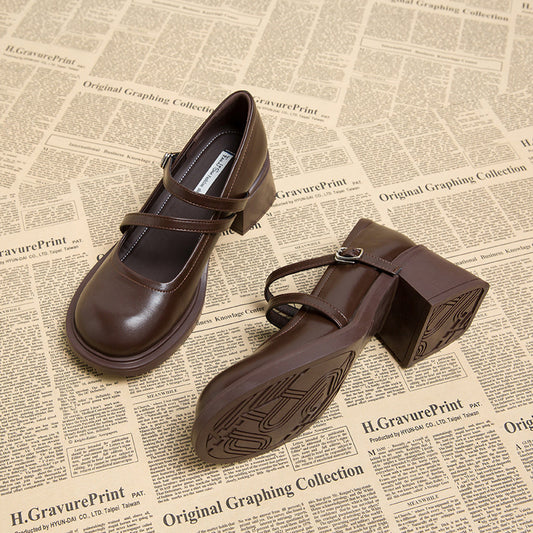 Women's Mary Jane High Versatile Small Chunky Women's Fashion Shoes