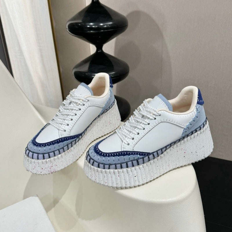 Women's Bottom Little Gospel Platform Fashion Round Toe Lace Women's Sports Shoes