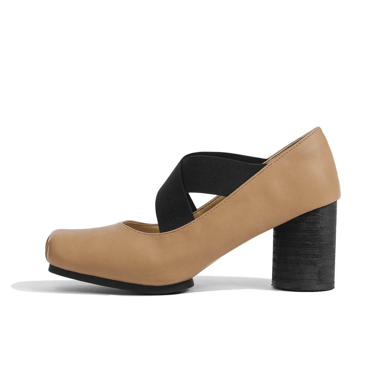 Jane Pumps French Retro Cross Strap Square Toe Women's Shoes