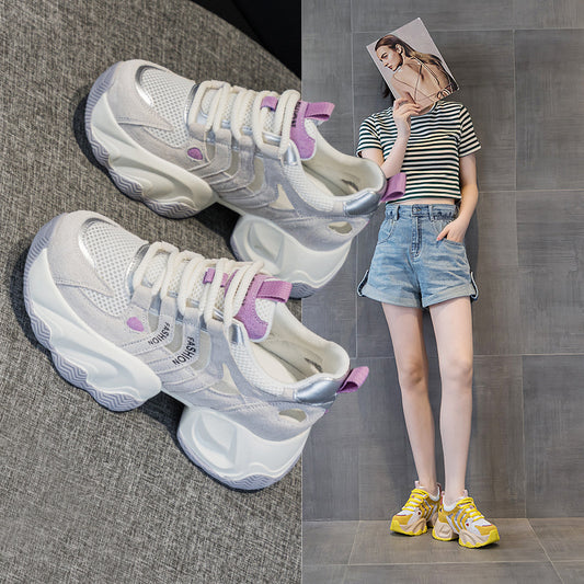 Women's Increasing Insole Authentic Clunky Summer Versatile Korean Casual Shoes