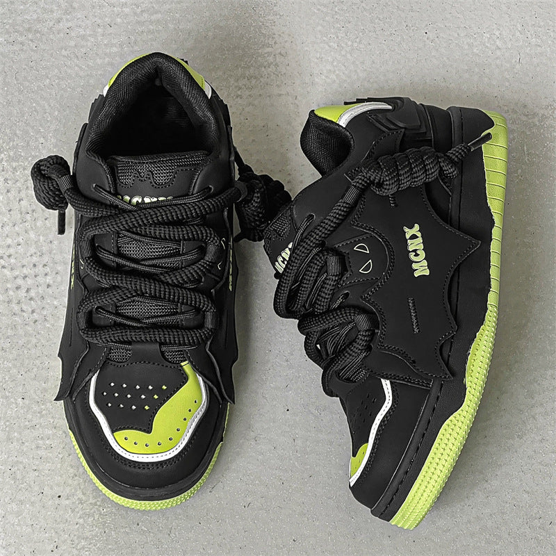 Women's & Men's Black Knight Series Designer National Fashion Bread Sneakers
