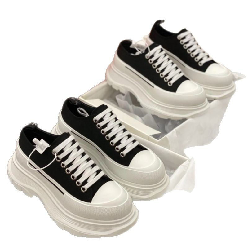 Women's High-grade Mcqueen Spring Height Increasing Platform Sports Women's Canvas Shoes