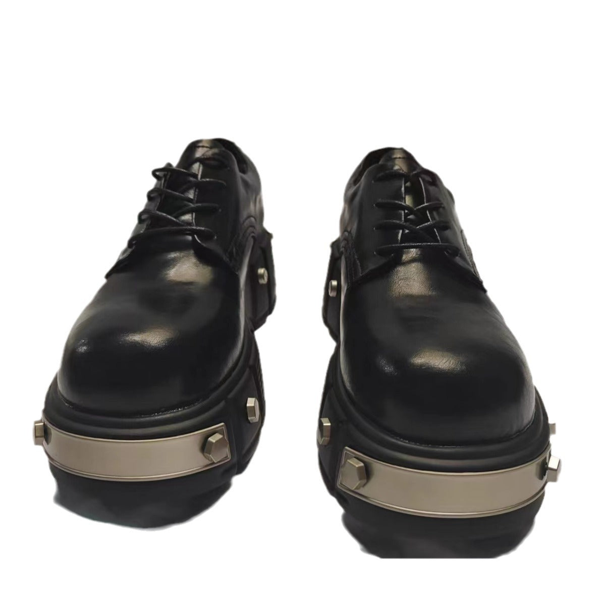 Cowhide Metal Rivet Fashion Iron Element Men's Casual Leather Shoes