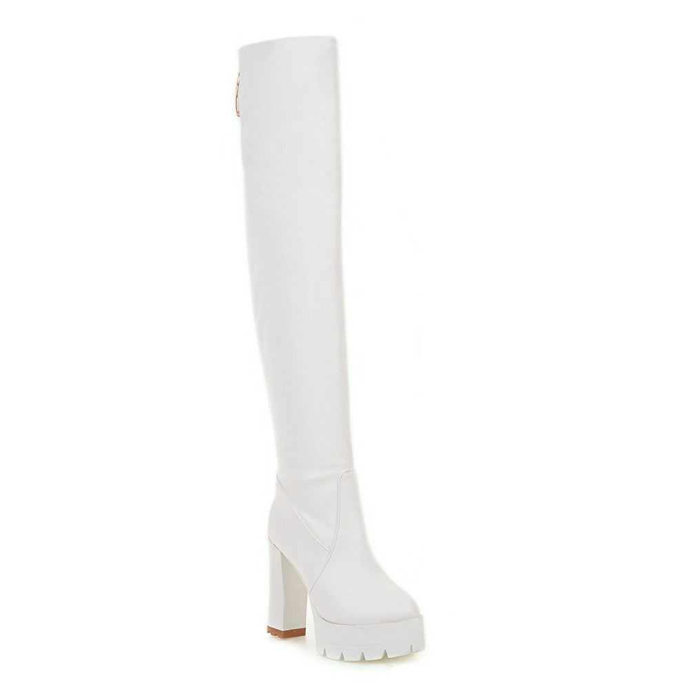 Women's Plus Size Waterproof Platform High Long Boots