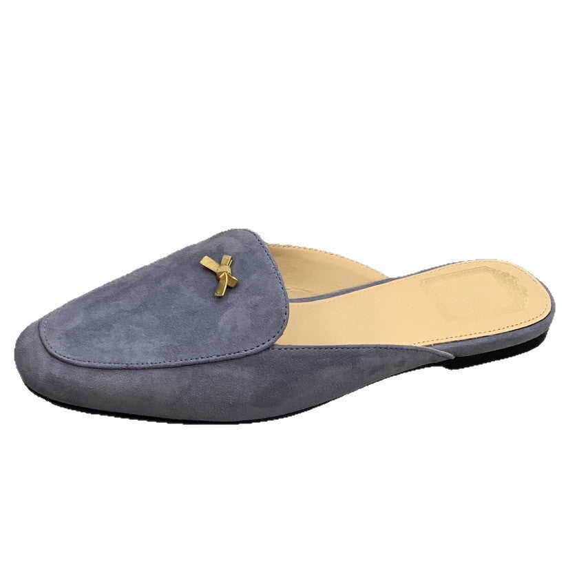 Women's Summer Bowknot Toe Cap Lazy Fashion Flat Slippers
