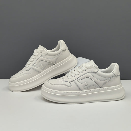 Men's Boys Fashion Top Layer Cowhide Platform Sneakers