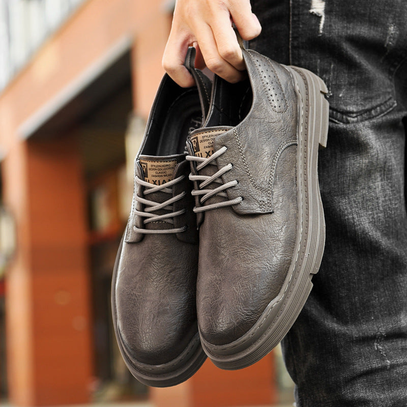 Men's Korean Style Versatile Black Spring Outdoor Casual Shoes