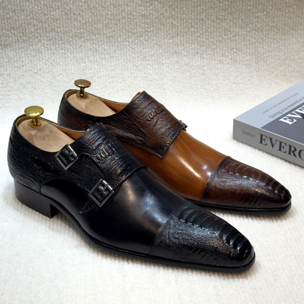 Men's Trendy Low One Pedal Monk Men's Business Leather Shoes