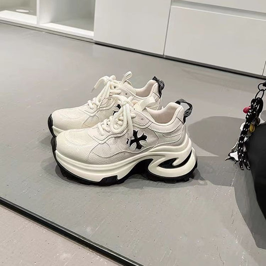 Women's Platform Dad Spring Versatile Small Mesh Elevator Women's Sports Shoes
