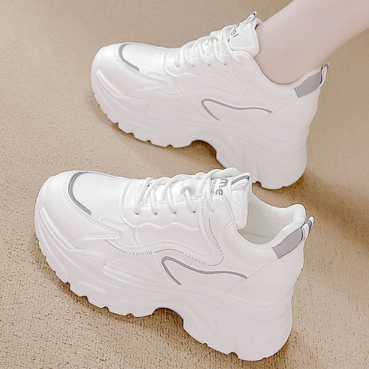 Women's Height Increasing Insole Fashion Clunky Sports Casual Shoes