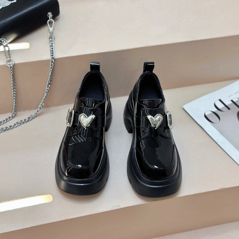 Women's Height Increasing British Style Small With Skirt Thick-soled Loafers