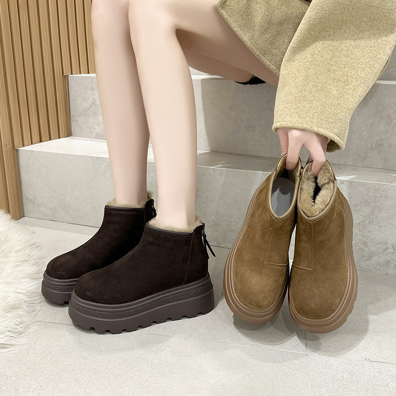 Genuine Platform Peas Fleece-lined Big Toe Women's Casual Shoes