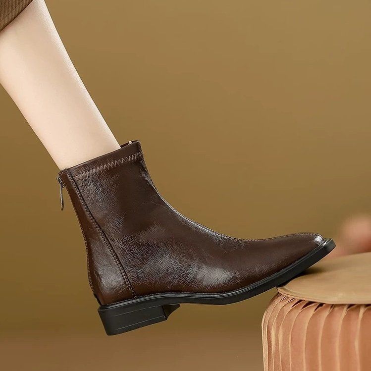 Women's Style Martin Skinny Chelsea Square Toe Fashionable Heels
