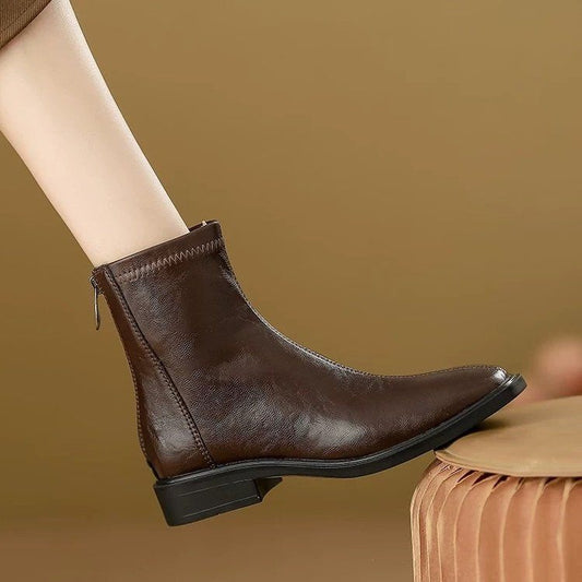 Women's Style Martin Skinny Chelsea Square Toe Fashionable Heels