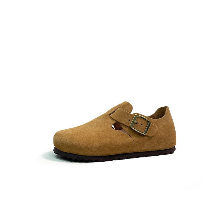 All-inclusive Lovers Genuine Cow Suede Cork Slip-on Lofter Casual Shoes
