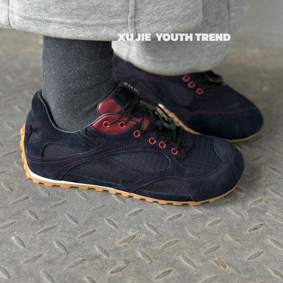 European Goods Retro Color Matching German Training Portable Soft Bottom Women's Casual Shoes
