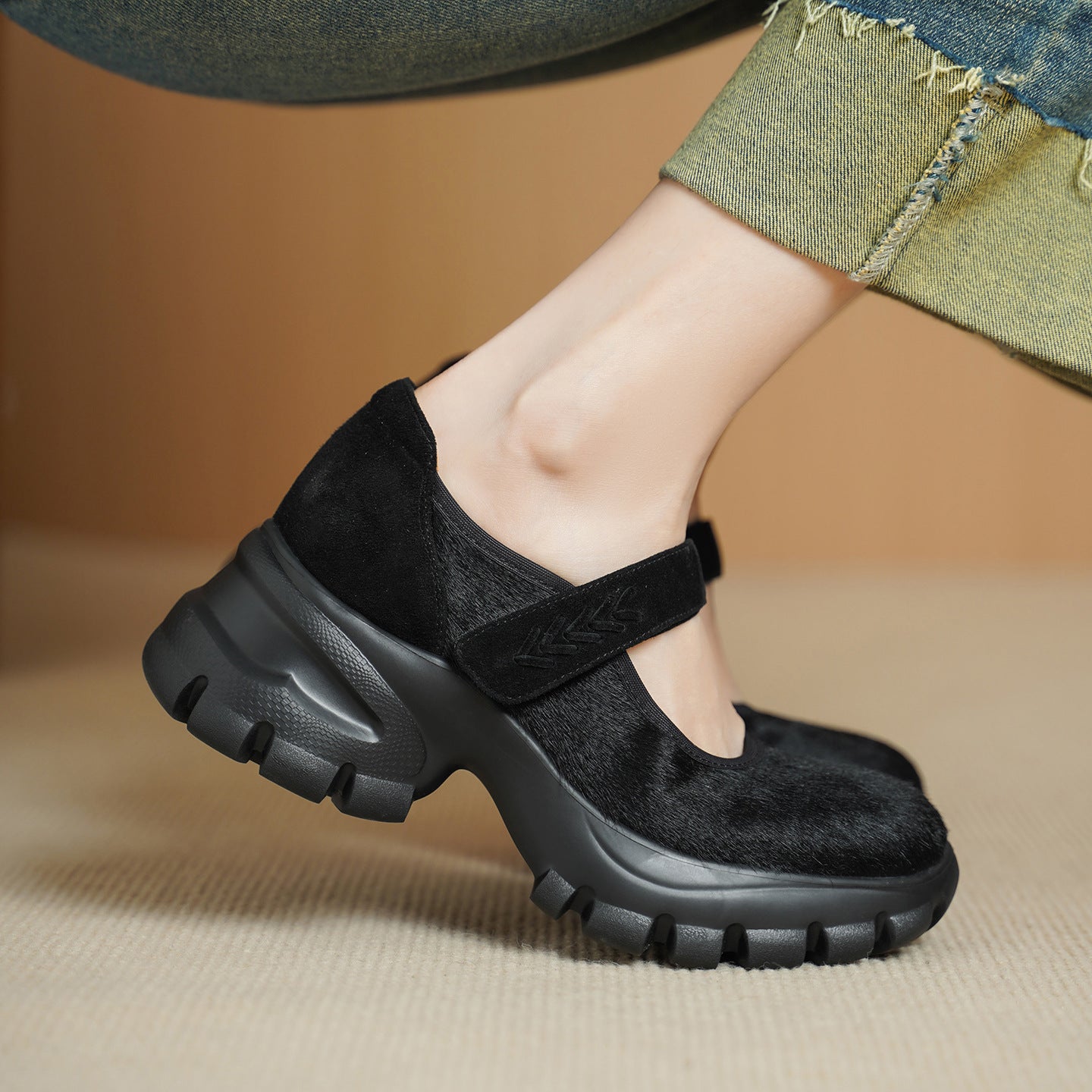 Women's Print Pumps Spring Korean Style Slip-on Soft Bottom Two-way Wear Women's Fashion Shoes