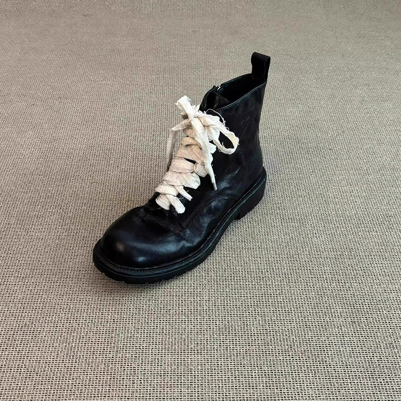 Women's Style Chunky Low Martin Thin Strap Fashion Boots