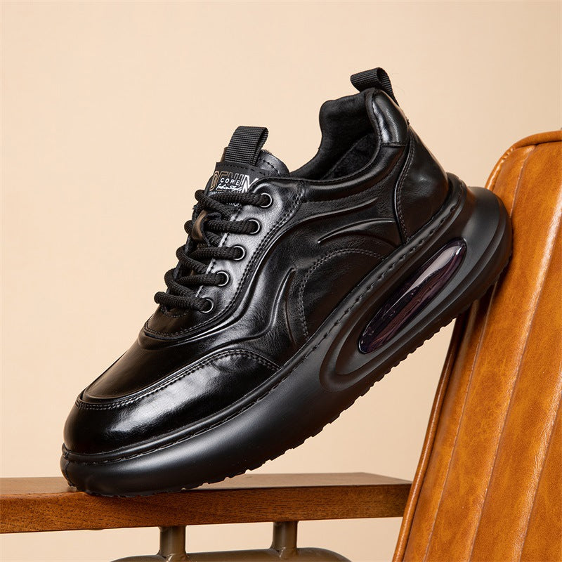 Men's Elevator Wild Genuine Sports Fleece-lined Warm Casual Shoes