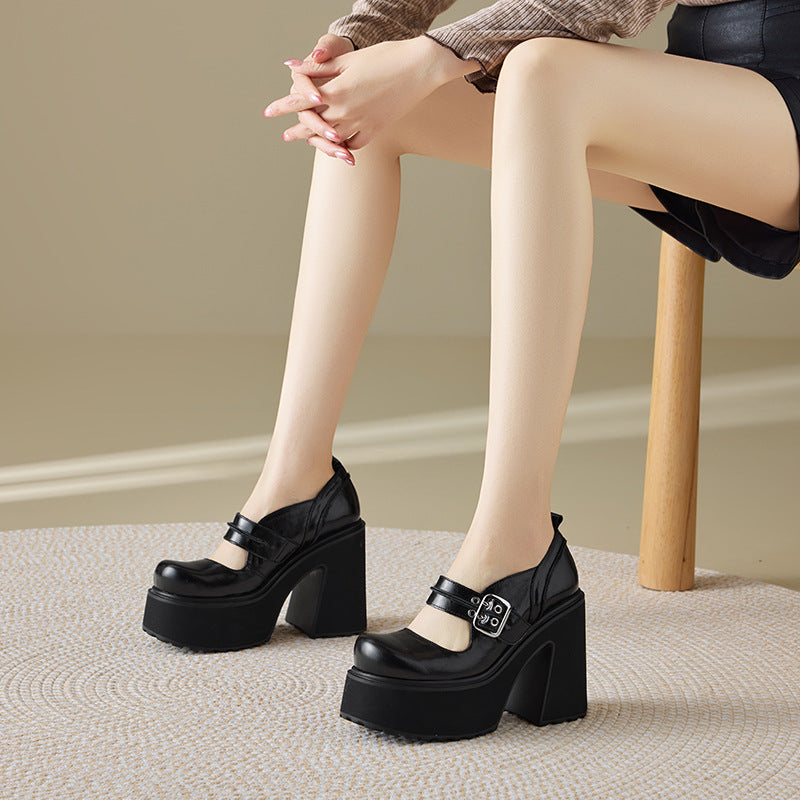 The Bottom Mary Jane Retro College Style Small Versatile Women's Fashion Shoes