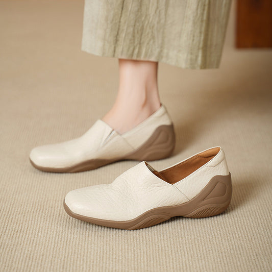 Women's Height Increasing Insole Commuter Deep Mouth Pumps German Training Bottom Leather Shoes