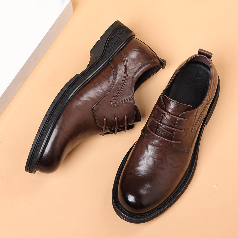 Men's Toe Fashion Genuine Business Formal Wear Leather Shoes