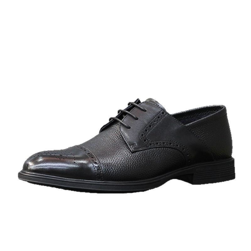 Men's Brogue Business Soft Bottom Pointed Toe Leather Shoes
