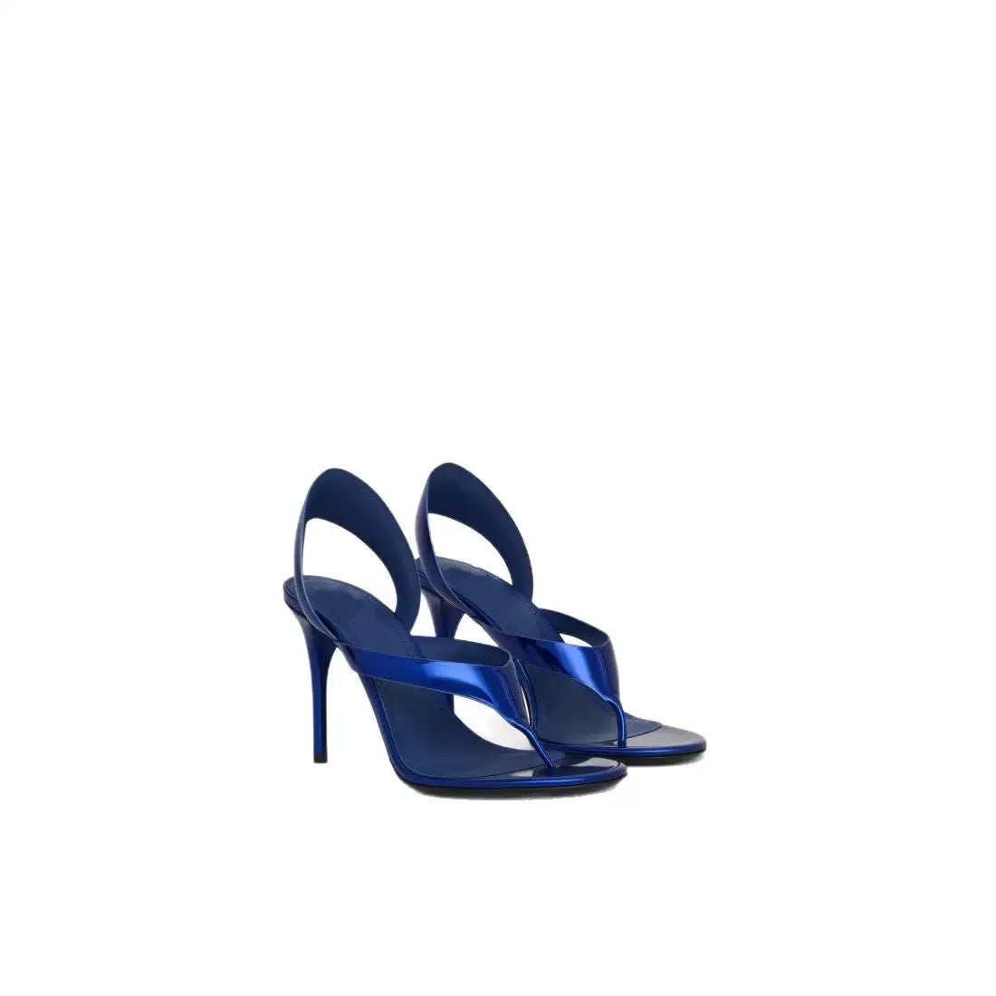 Women's Stiletto Round Toe Hollow Back Strap Golden High Heeled Sandals