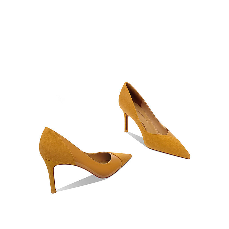 Women's Black High Design Sense Niche Temperament Pointed Stiletto Women's Shoes