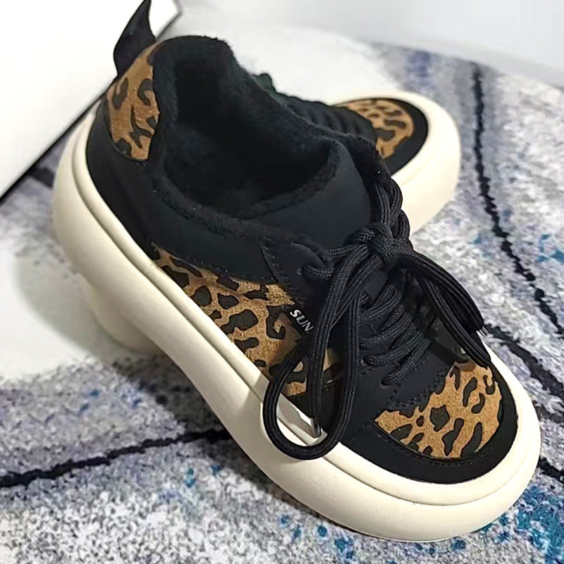 Women's Genuine Leopard Print Lightweight Raise The Sneakers