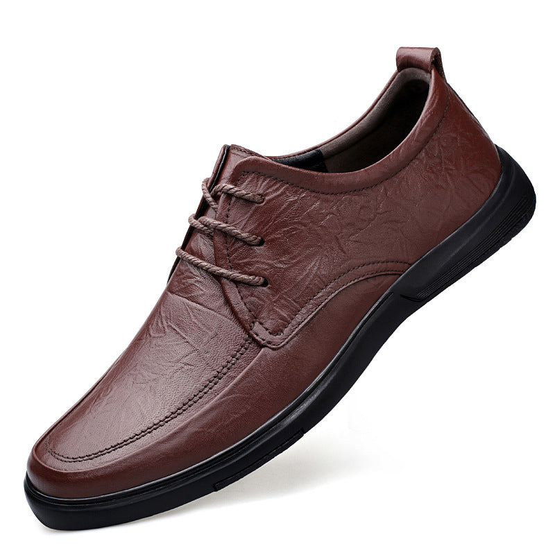 Men's Plus Size Cowhide Green Soft Bottom Surface Small Leather Shoes