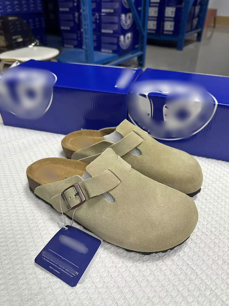Women's & Men's Cork Sole Half Pack Thick Bottom Slippers