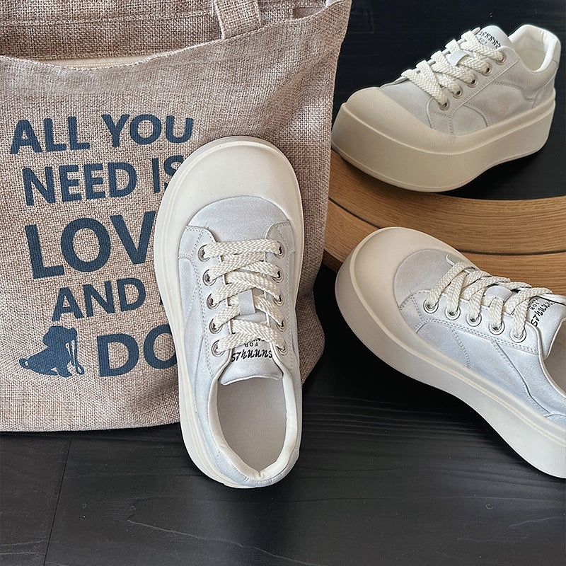 Women's Platform White Big Toe Spring Korean Sneakers