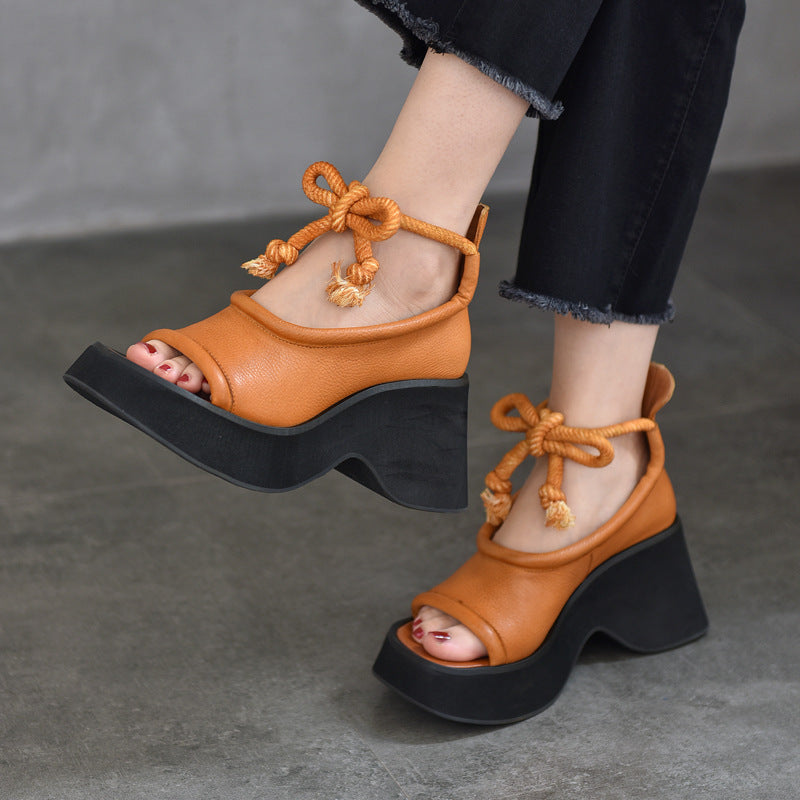 Activity Price First Layer Cowhide Peep Sandals