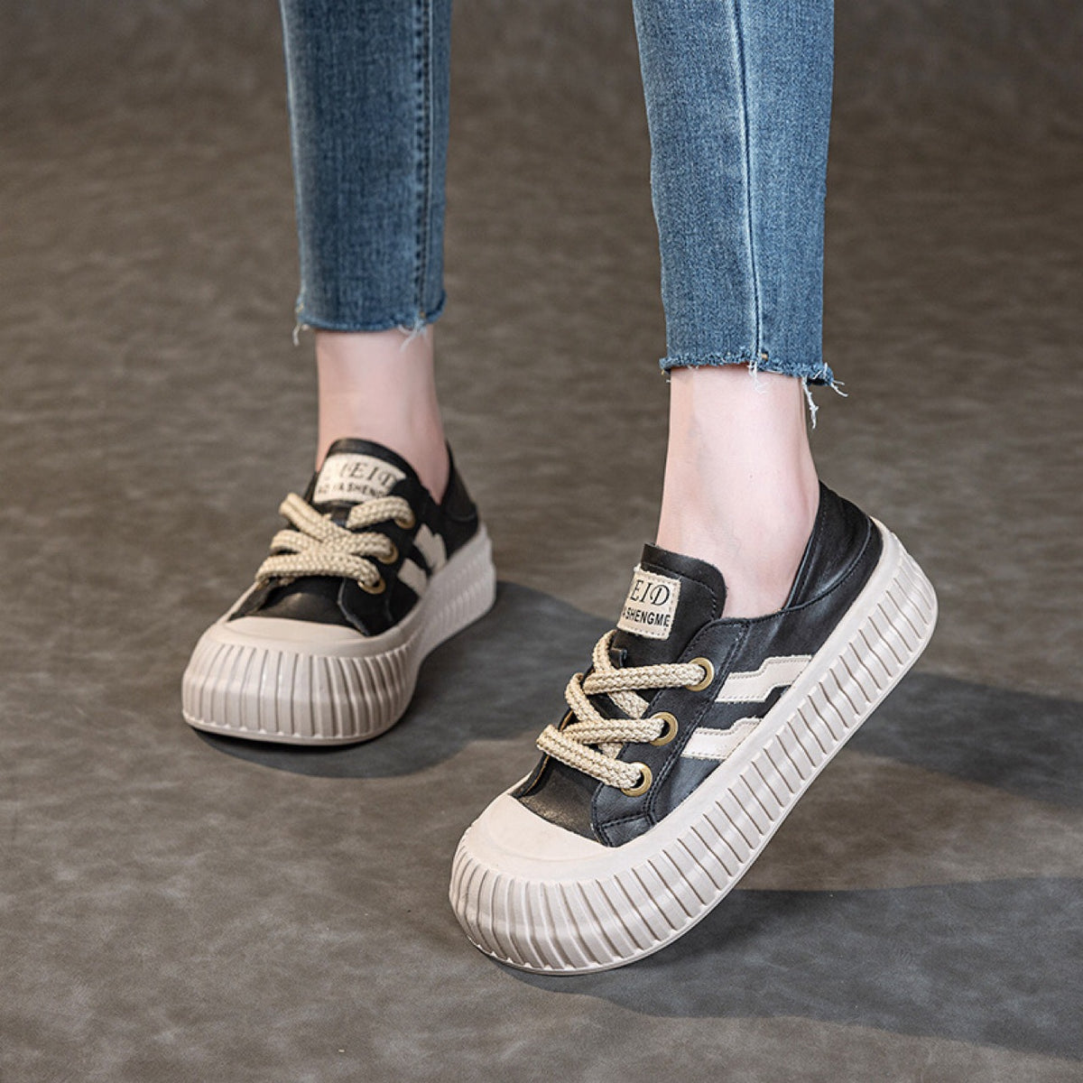 Women's Top Layer Cowhide Vintage Soft Bottom Women's Casual Shoes
